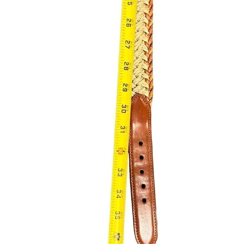 Vintage TORINO Braided Leather brass buckle  size 32 USA made